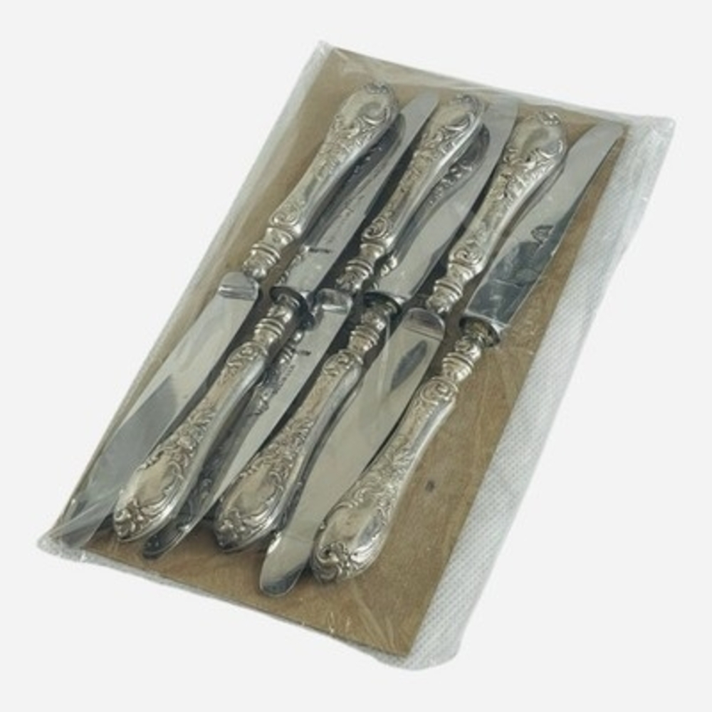 Set of 6 Vintage Hugo Köller Solingen Rostfrei Silverplate Fruit Knives Germany - Picture 3 of 5